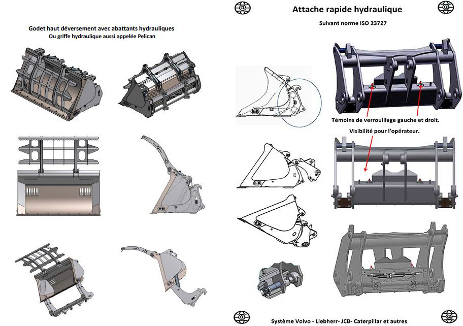 Haut déversement avec abattant hydraulique et attache rapide